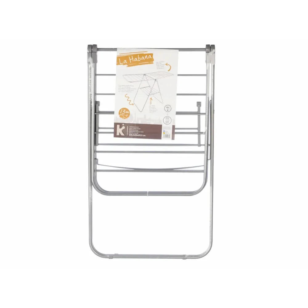 Séchoir Pliable Gris Métal 136,5 x 59 x 93,5 cm (4 Unités)