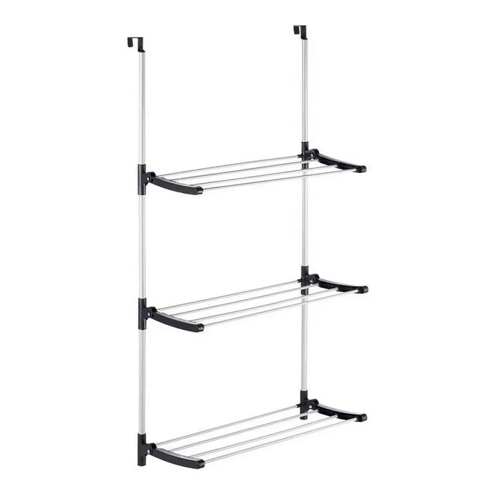 Séchoir Pliable Kipit Noir Argenté Métal Plastique 7 x 61,5 x 12,5 cm accrocher