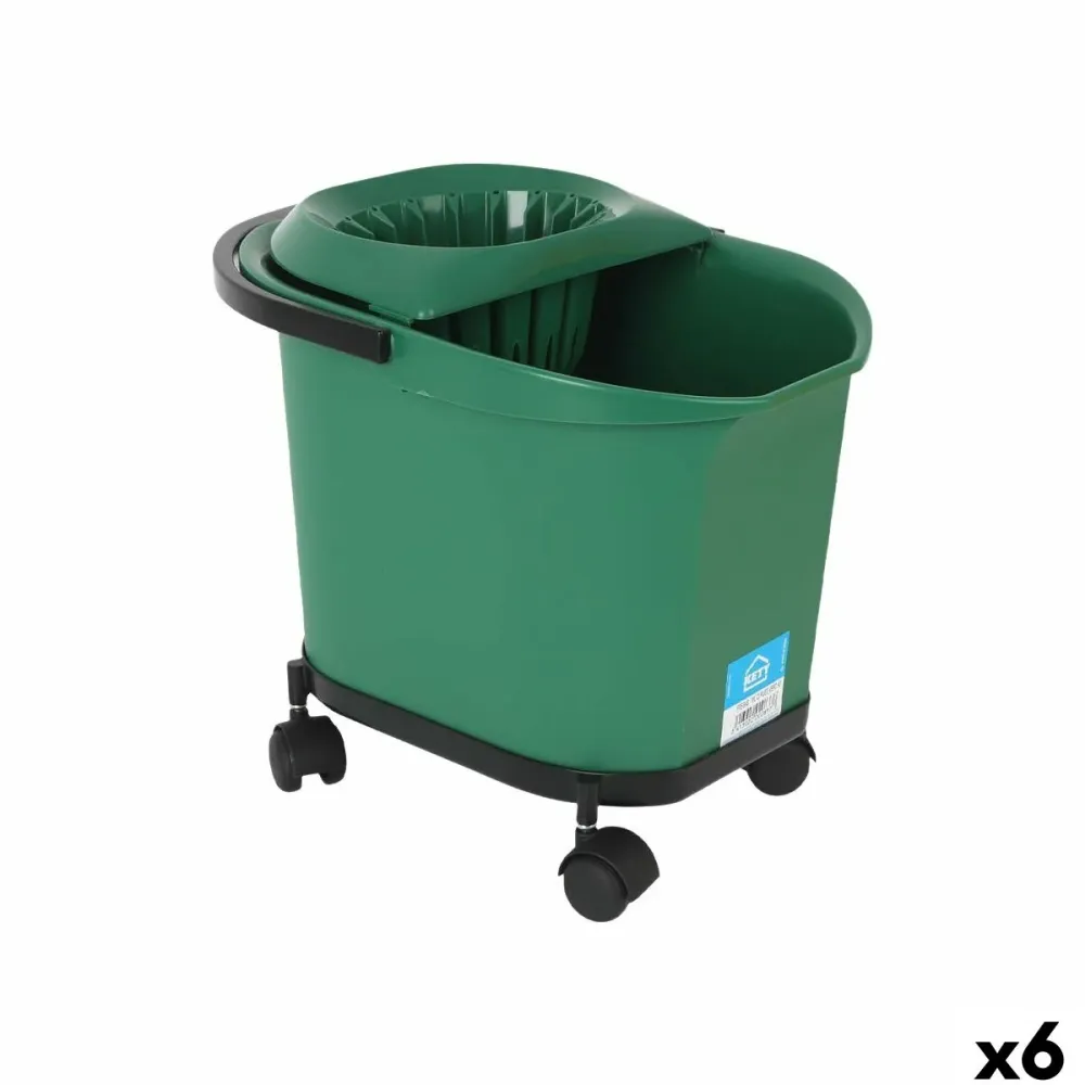 Seau de Lavage Kety Vert 16 L 40,5 x 30 x 35 cm (6 Unités)