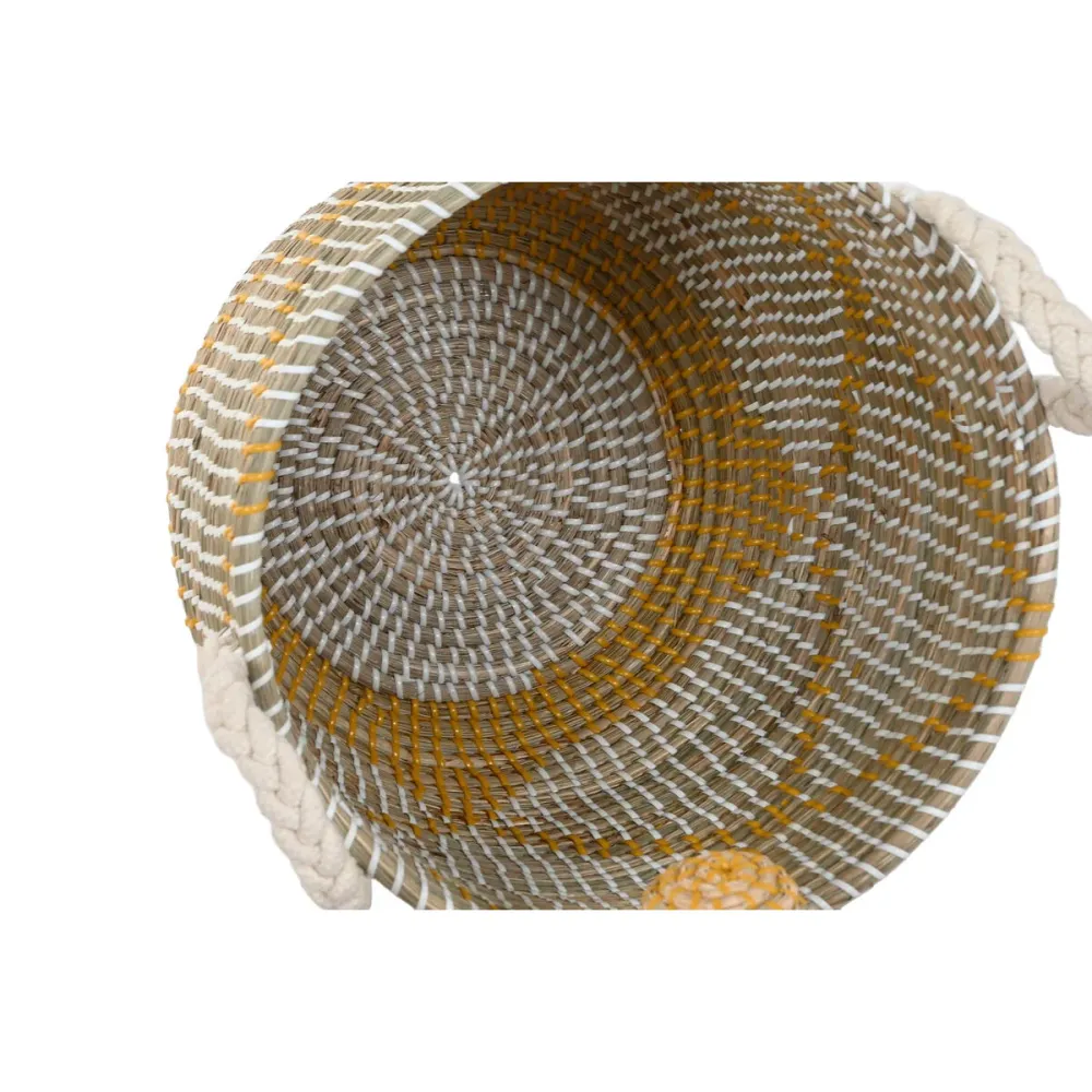 Set de basket Home ESPRIT Jaune Corail Herbier marin (2 Pièces)