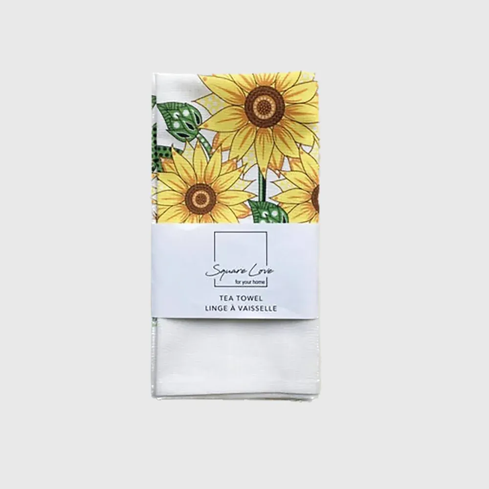 Torchon en lin mélangé Tournesols