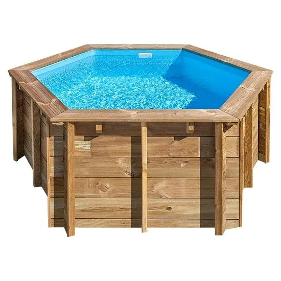 PISCINE BOIS HEXAGONALE LILI 2 GRÉ 2.80 x H 1.07 M