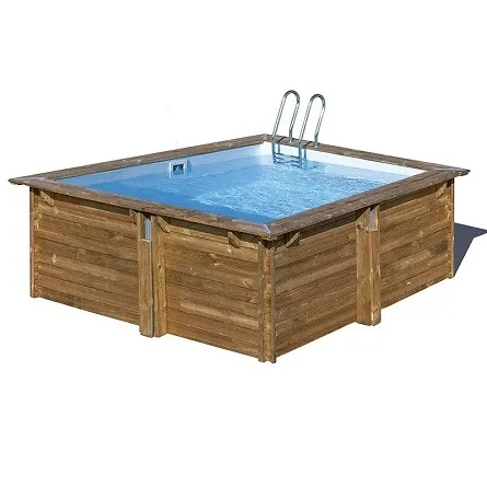 PISCINE BOIS CARRÉE CARRA GRÉ 3.05 x 3.05 x H 1.19 M
