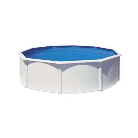 PISCINE ACIER BLANC FIDJI RONDE 4.60 x H 1.20 M