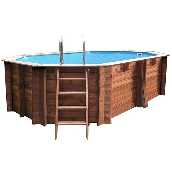 PISCINE BOIS OVALE CANNELLE 2 GRÉ 5.35m x 3.35m x H 1.17m