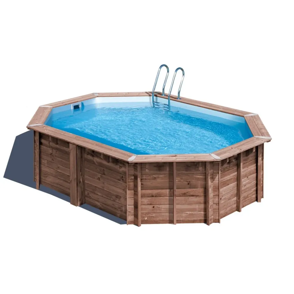 PISCINE BOIS OVALE BAMBU 2 GRÉ 5.35m x 3.35m x H 1.36m