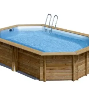 PISCINE BOIS OVALE SAFRAN 2 GRÉ 6.20 x 3.95 x H 1.36 M