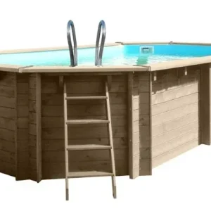 PISCINE BOIS OCTOGONALE VERMELA GRÉ 6.72 x 4.72 x H 1.46M