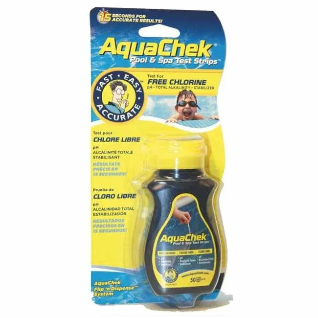 BANDELETTES D'ANALYSE CHLORE AQUACHEK JAUNE