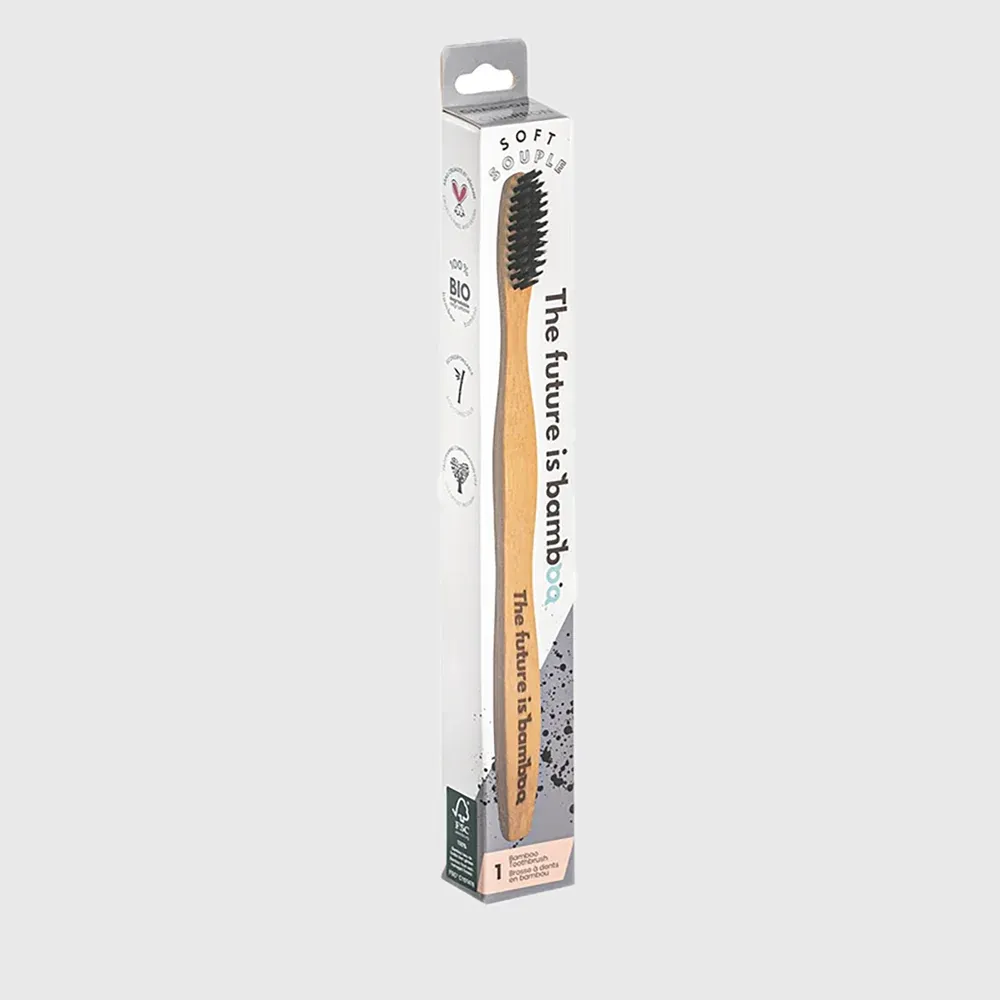 Brosses à dents en bambou souple pour adultes - Anthracite
