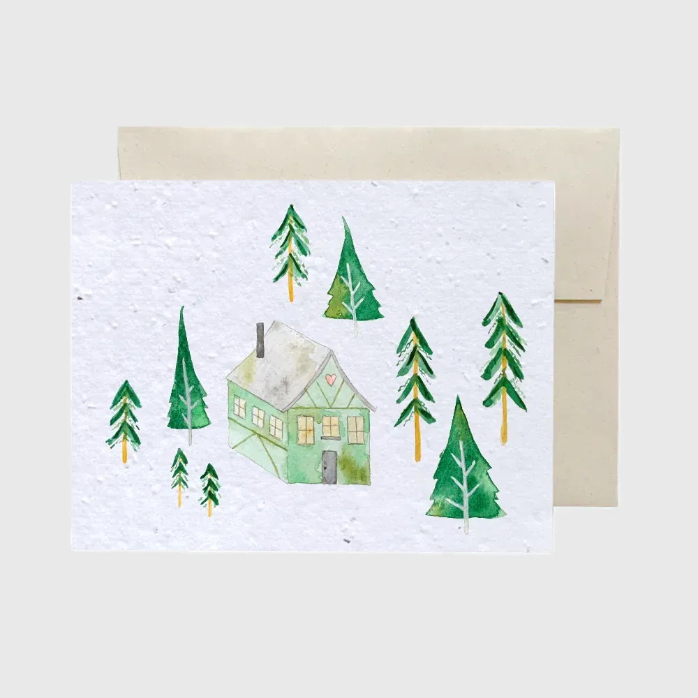 Carte ensemencée HIVER - Seeded Greeting Card - Flower Ink