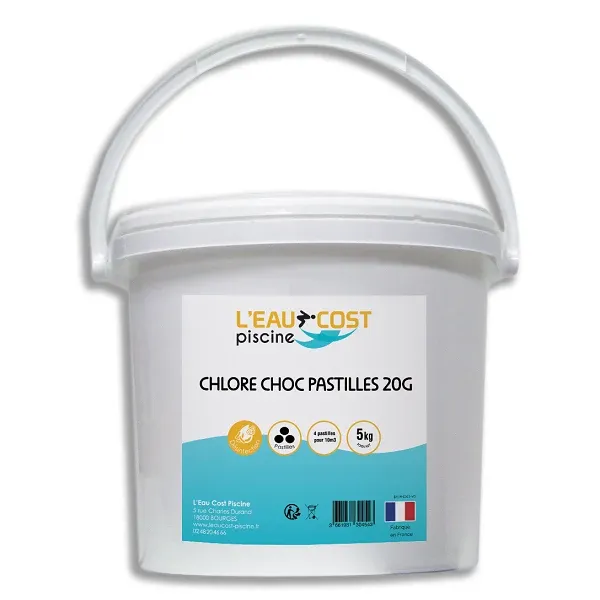 CHLORE CHOC PASTILLES PASTILLES 20G / 5KG - L'EAU COST PISCINE