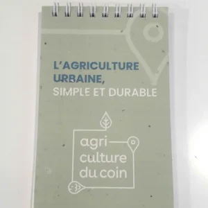 Petit cahier ensemencé avec notre logo