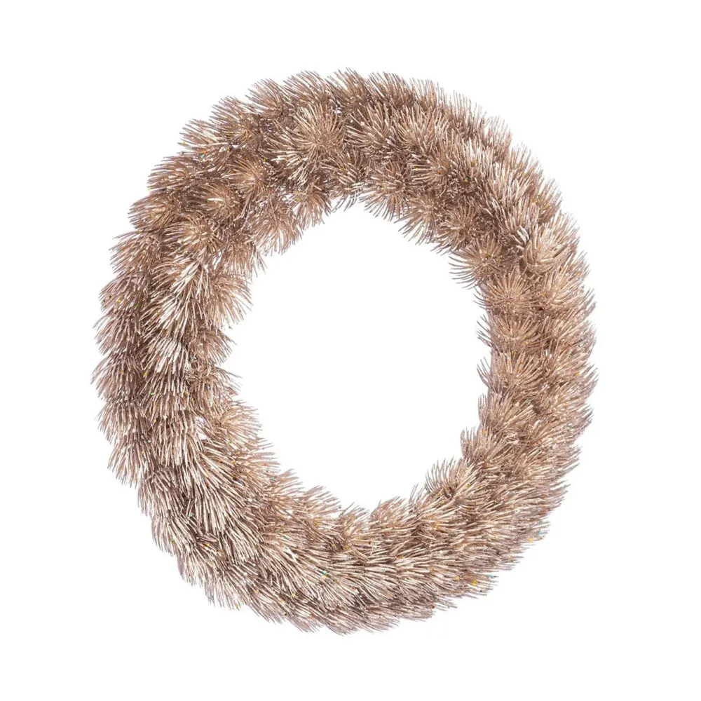 Couronne de Noël "Angélique" couleur champagne derrière la porte Ø 38 cm