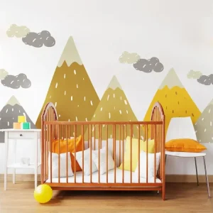 Stickers enfant montagnes scandinaves gopika 100 x 150 cm pour Bébés de 12+ Mois