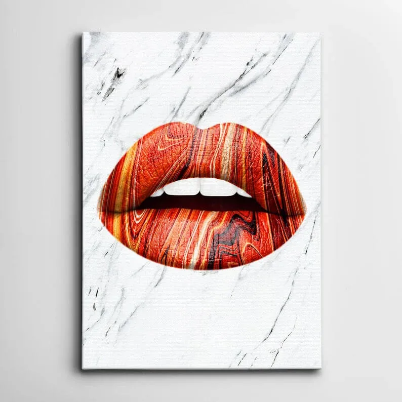 Tableau Sexy Lèvre Marbre MusaArtGallery