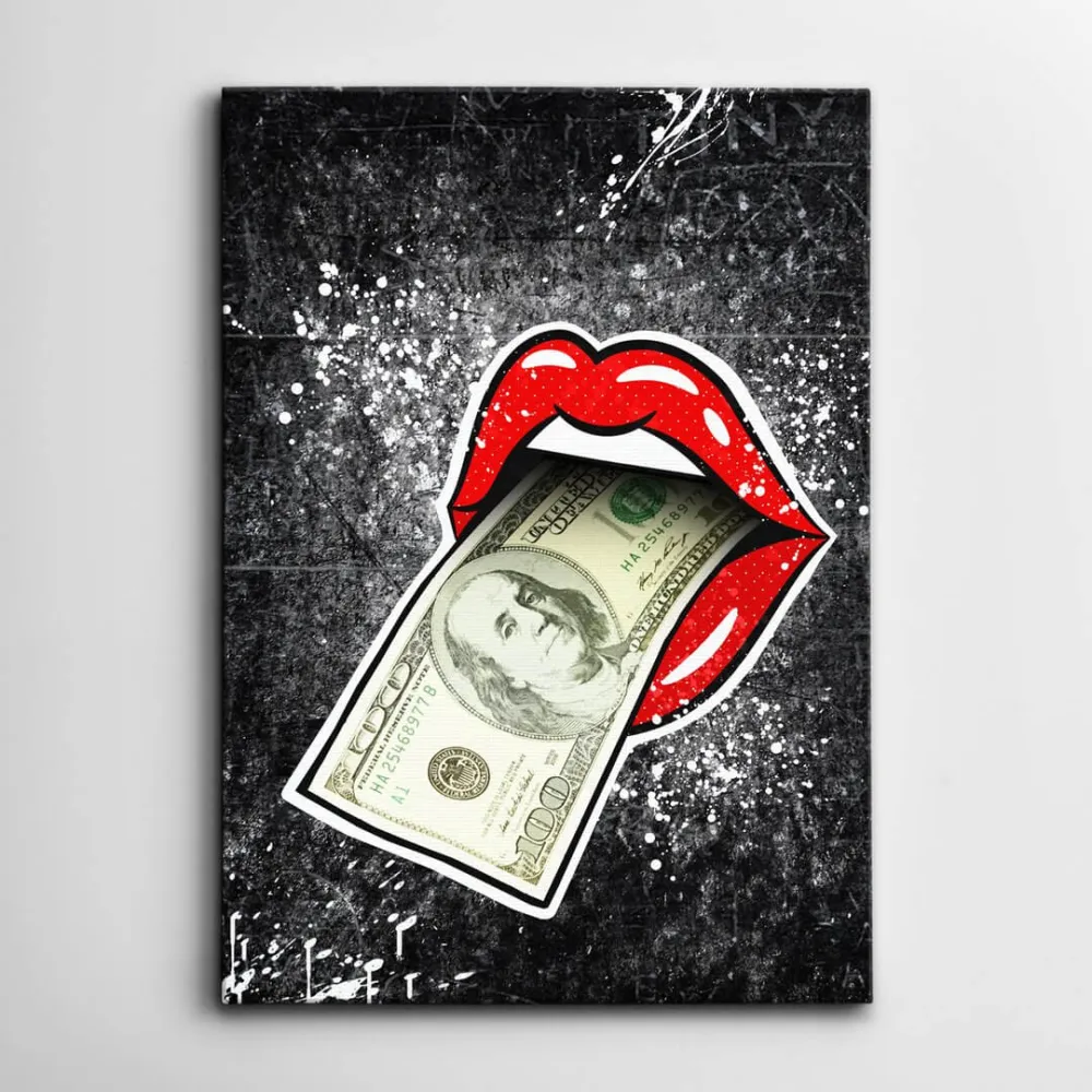 Tableau Sexy Lèvres Dollars MusaArtGallery