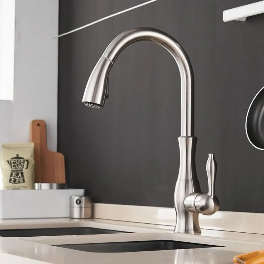 FLEXFLOW Kitchen Tap - Robinet de cuisine télescopique en acier inoxydable pour une cuisine flexible et élégante Cozey Maison