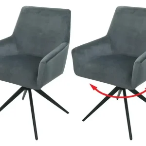 Anti-Tâches Chaise de salle à manger MCW-L91 (lot de 2), gris ténébreux