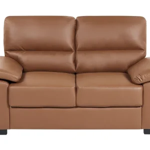 Anti-Tâches 2 Seater Faux En cuir Sofa Golden Brown VOGAR