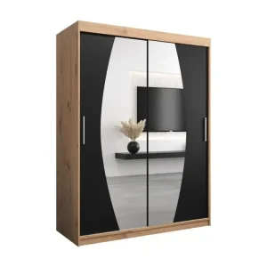 Armoire Elypse À Portes Coulissantes 200/150/62 2 portes (Artisan/Noir)