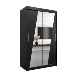 Armoire Rhomb À Portes Coulissantes 200/120/62 2 portes (Noir/Noir) en Polyester Imperméable