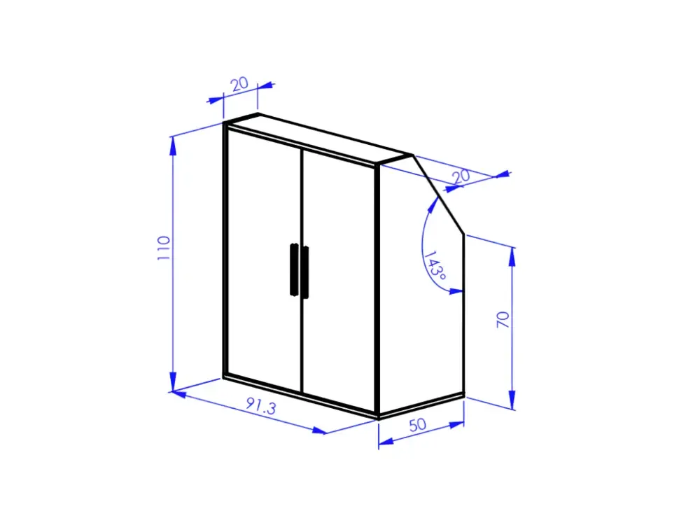 Armoire sous pente 2 portes en coloris blanc et naturel - ADEZIO pour Extérieur