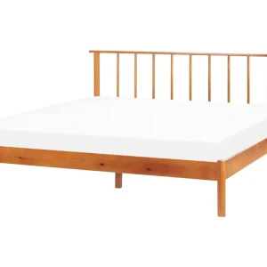 Bed hout lichtbruin 160 x 200 cm BARRET II