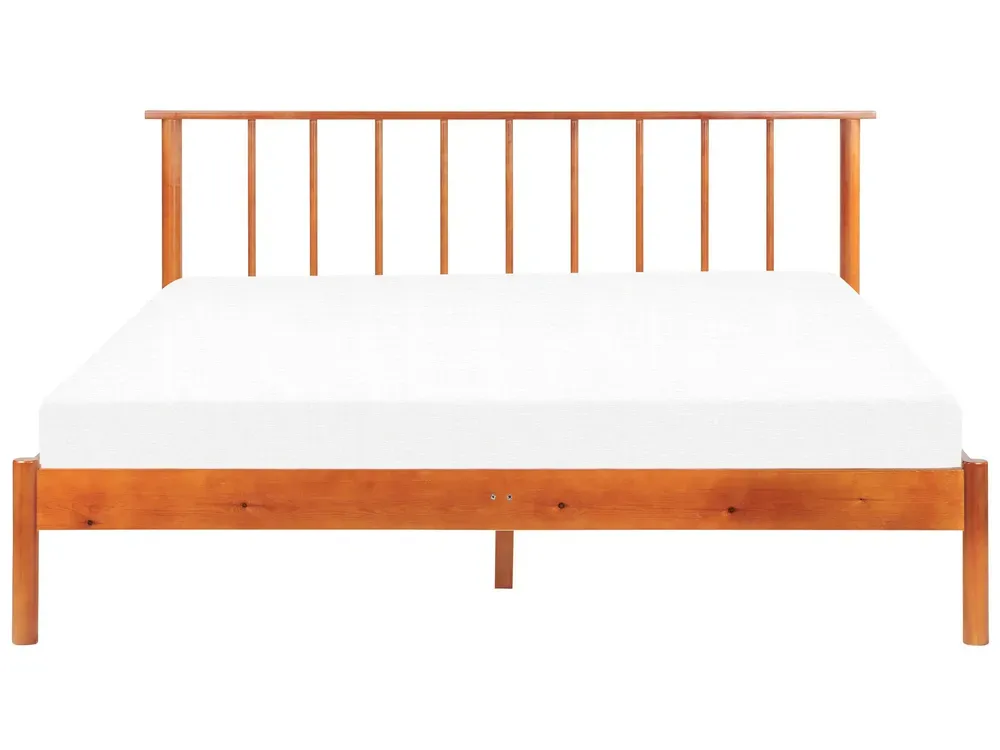 Bed hout lichtbruin 160 x 200 cm BARRET II