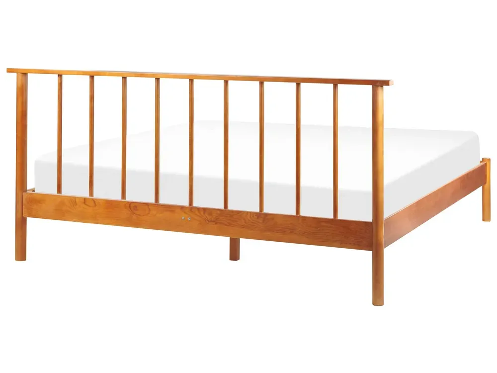 Bed hout lichtbruin 160 x 200 cm BARRET II