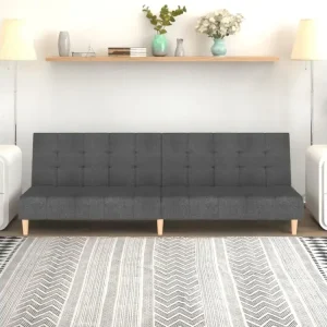 Canapé-lit à 2 places gris manifeste tissu avec Élastiques de Fixation