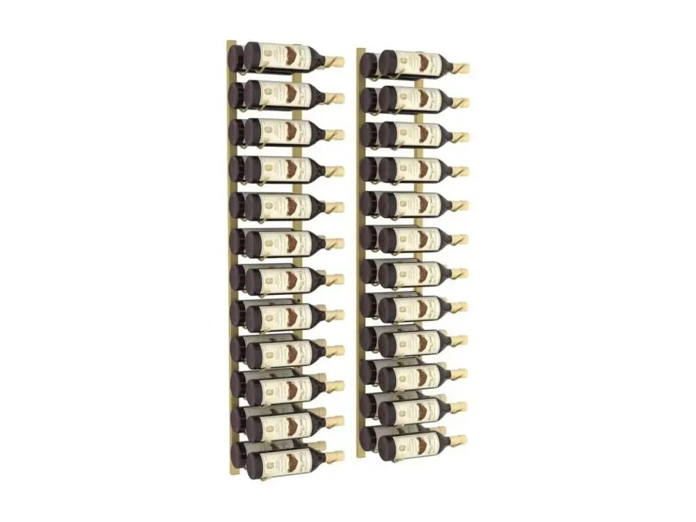 Casier à vin mural pour 24 bouteilles 2 pcs Doré Fer