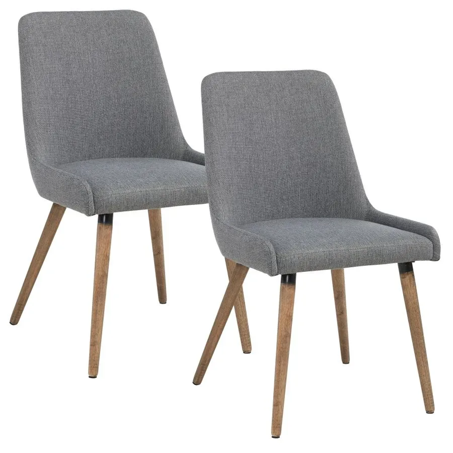 Chaise D'Appoint Mia, Lot De 2 En Gris Foncé/Pieds Gris - Lavable en Machine