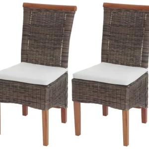 Chaise de salle à manger Sinio (lot de 2), avec coussin avec Élastiques de Fixation