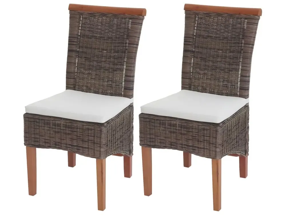 Chaise de salle à manger Sinio (lot de 2), avec coussin avec Élastiques de Fixation