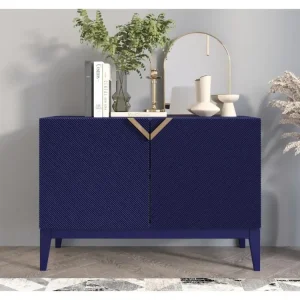 Commode en bois DEMI PROLONGÉ 2D / bleu marine noble / 100,5 cm