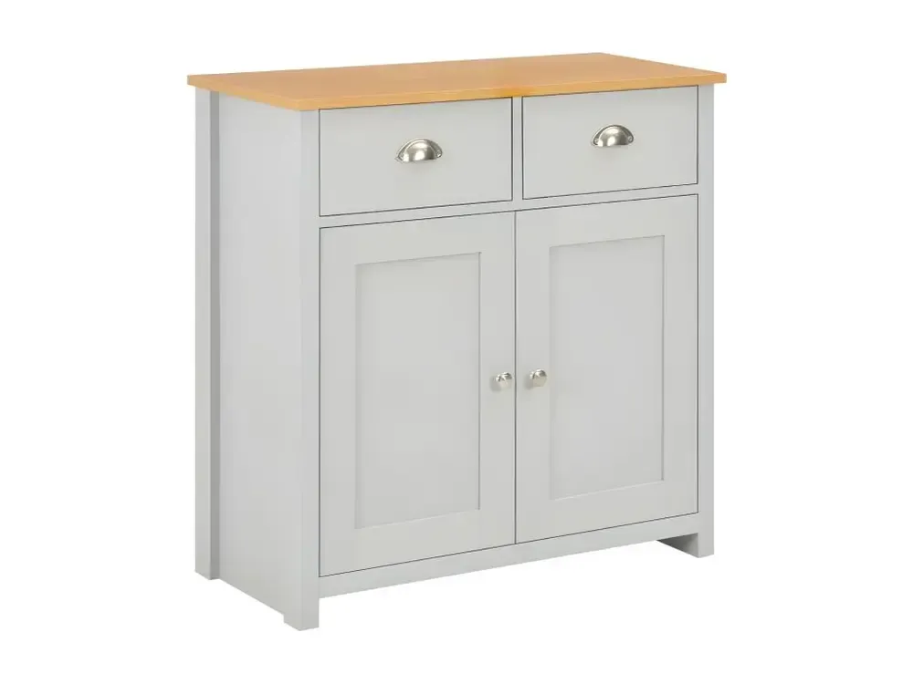 Commode 2 portes 2 tiroirs bois gris et manifeste Patt
