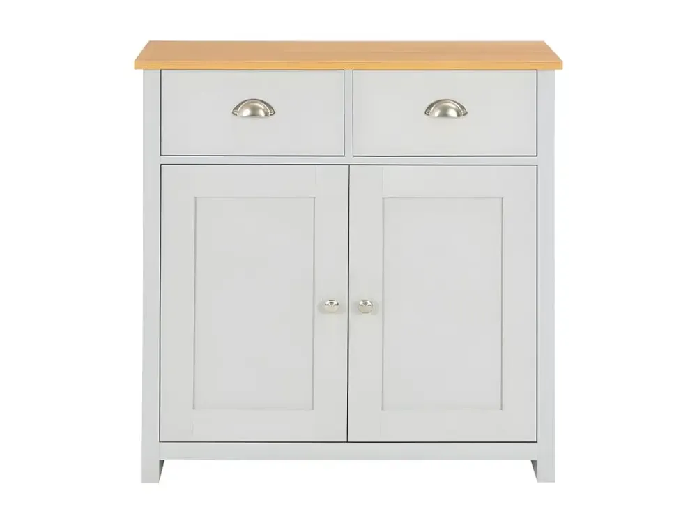 Commode 2 portes 2 tiroirs bois gris et manifeste Patt