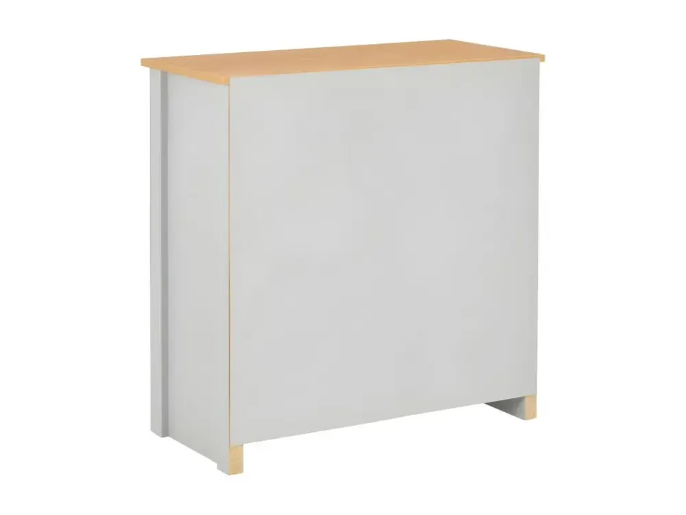 Commode 2 portes 2 tiroirs bois gris et manifeste Patt