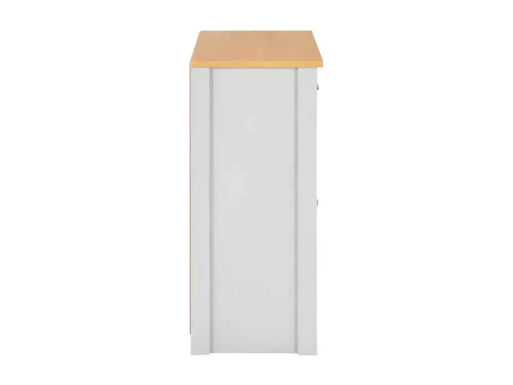 Commode 2 portes 2 tiroirs bois gris et manifeste Patt