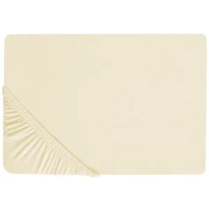 Drap-housse en coton 140 x 200 cm sable JANBU