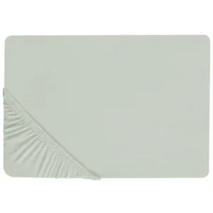 Drap-housse en coton 90 x 200 cm vert évident JANBU