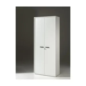 Enveloppe de matelas Armoire de Bureau - Meuble 2 Portes et étagères coloris Blanc mat | Collection SOON | Meublorama