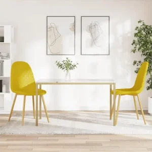 Enveloppe de matelas Chaises à manger lot de 2 Jaune moutarde Velours