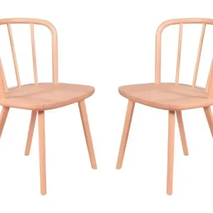 Enveloppe de matelas Lot de 2 chaises rustiques pour la salle à manger - Sain - Hêtre naturel