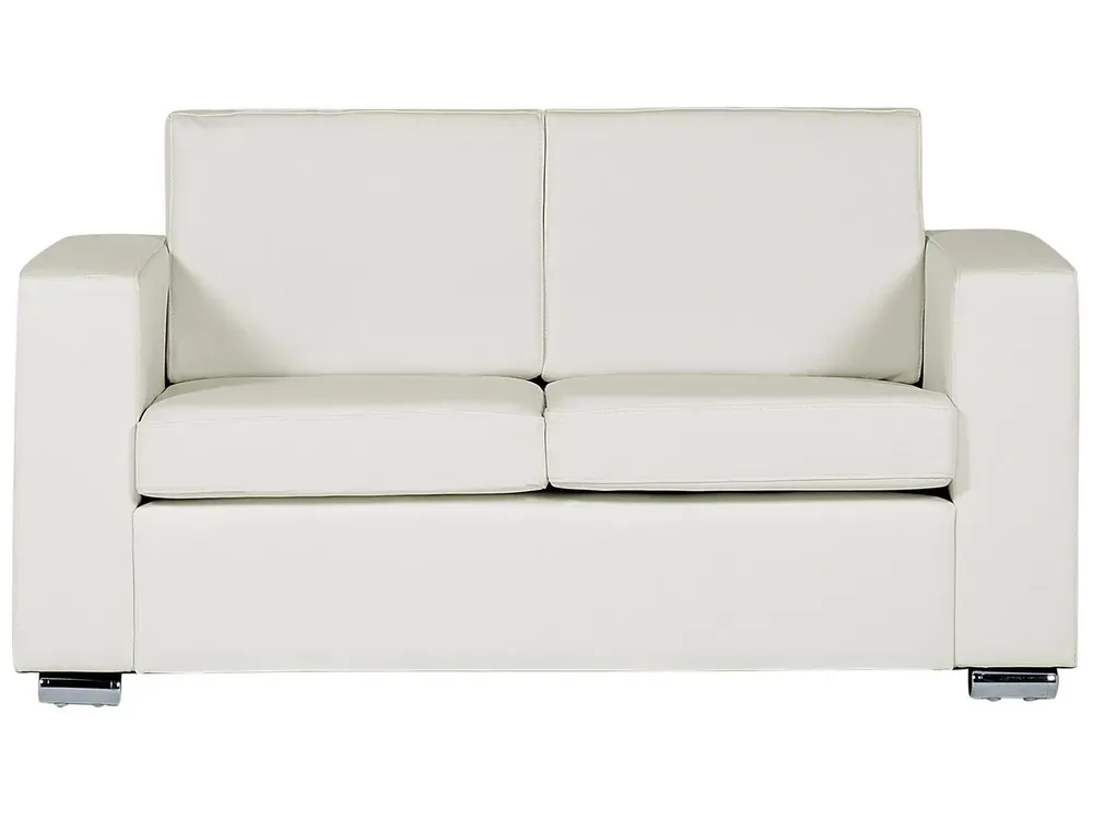 Enveloppe de matelas 2 Seater En cuir Sofa White HELSINKI