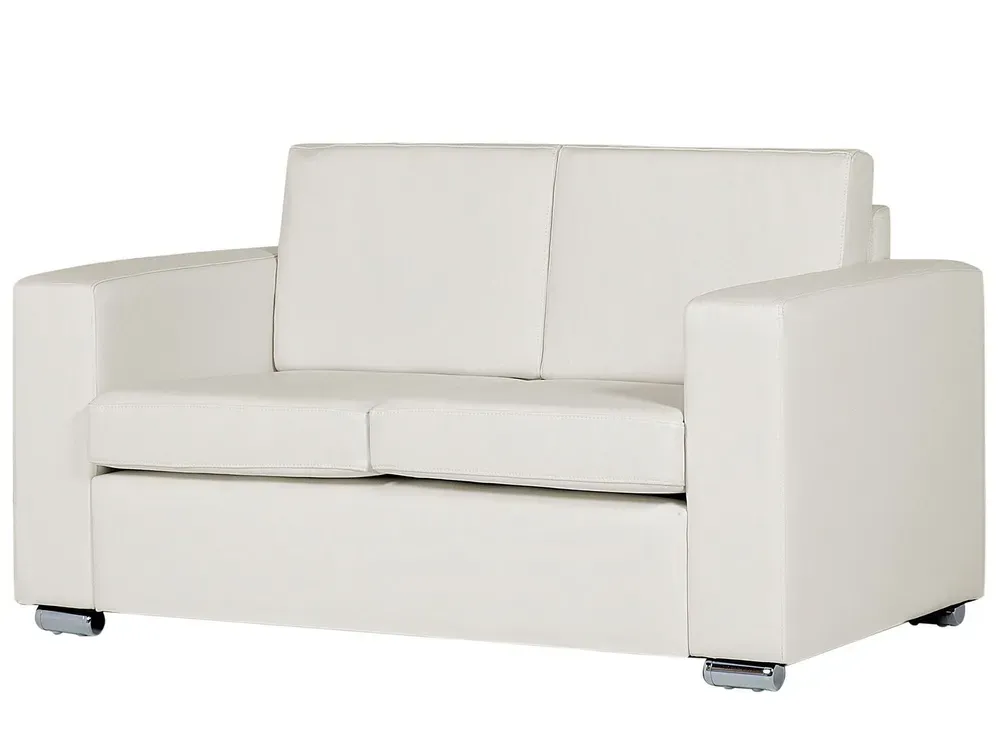 Enveloppe de matelas 2 Seater En cuir Sofa White HELSINKI