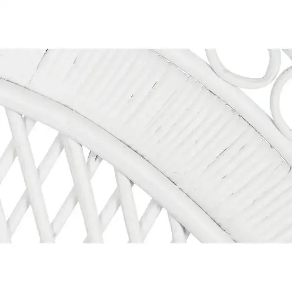 Fauteuil de Mariage Trône 2 Places en Rotin Blanc Home Decor pour Canapé d'Angle