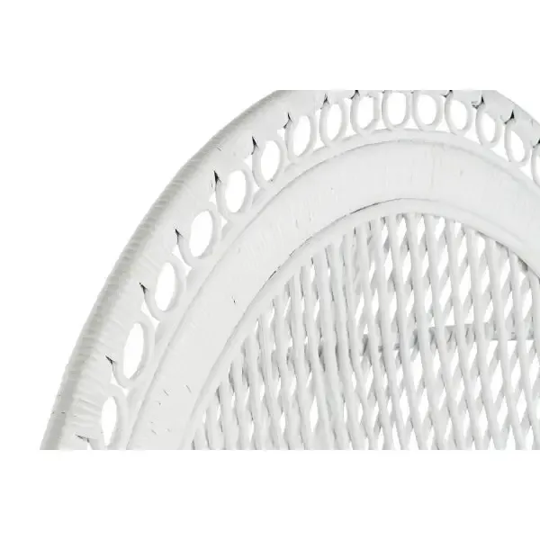 Fauteuil de Mariage Trône 2 Places en Rotin Blanc Home Decor pour Canapé d'Angle