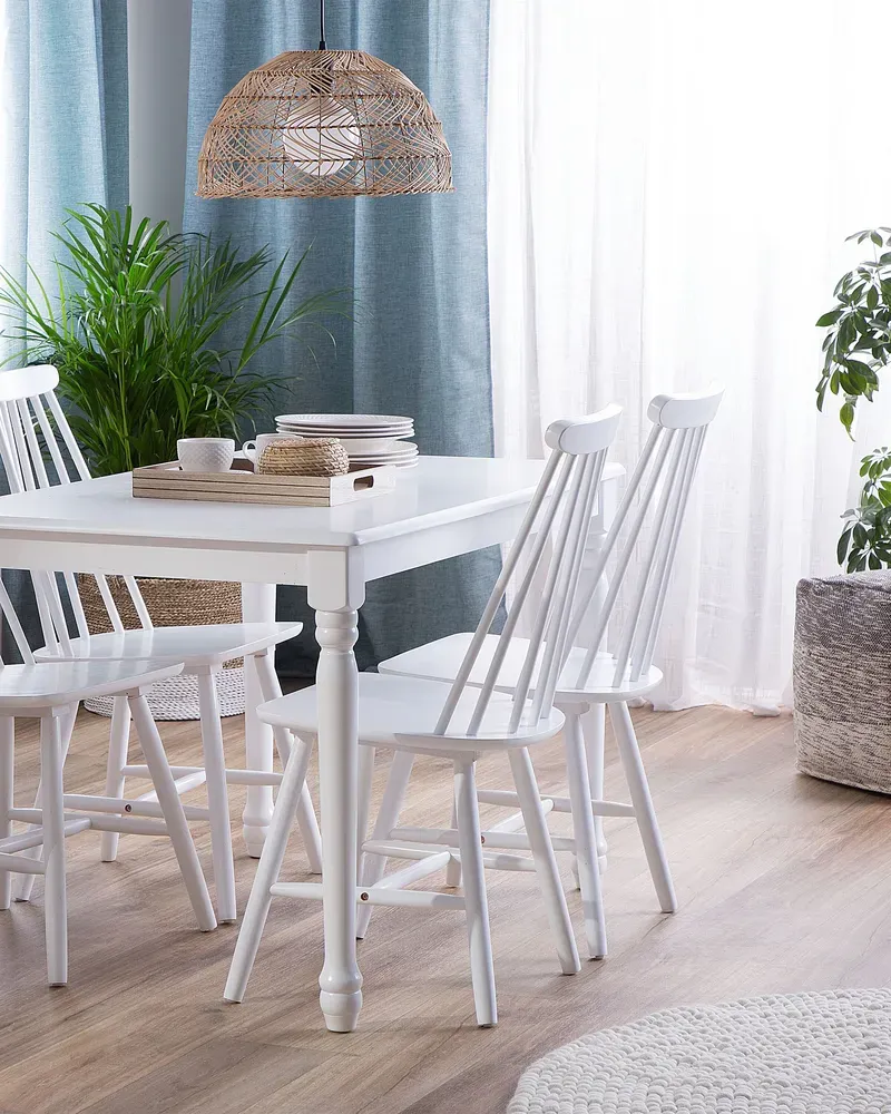 Filet de protection Eetkamerstoel set van 2 hout wit BURBANK